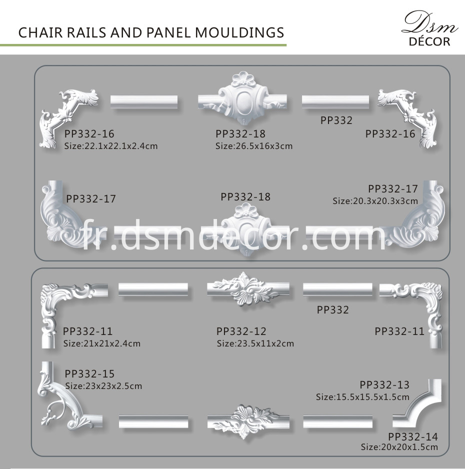 Coins de moulure de panneau Panel Moulding Corners